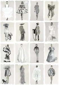 Tapete von Cole and Son Harrods_Couture-Carousel_175-1002M-Monochrome-Pearl